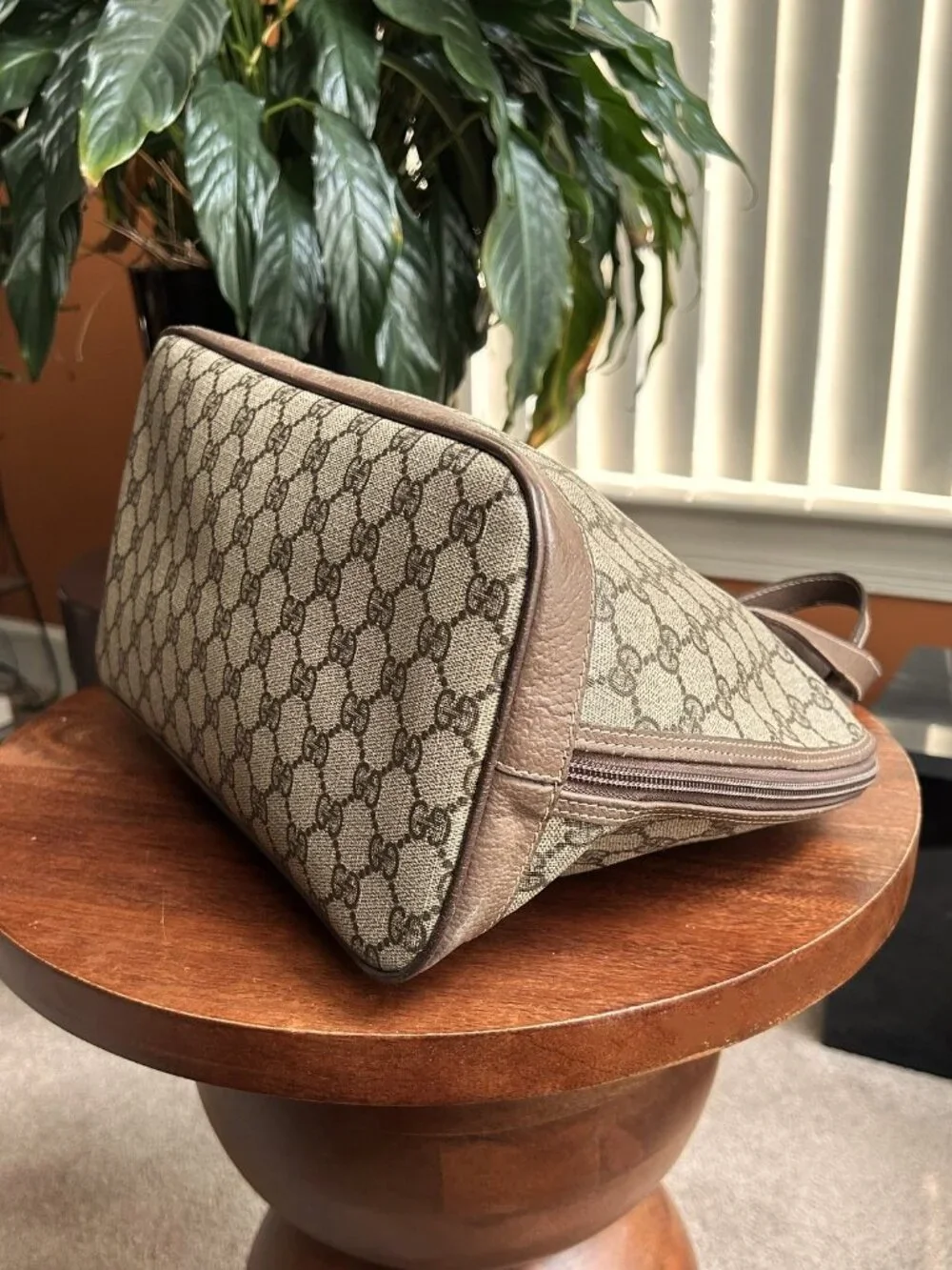 GUCCI GG Dome Satchel Bag, Taupe